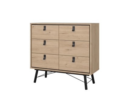 Elegantní malá komoda Rain 6s FALCO, jackson hickory, 94,8x101,8x40,1 cm