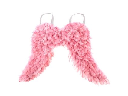 Andělská křídla - závěsná dekorace z peří, barva růžová (Barva Růžová)