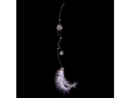 Závěsná dekorace s peříčky, barva bílá (Barva Bílá)