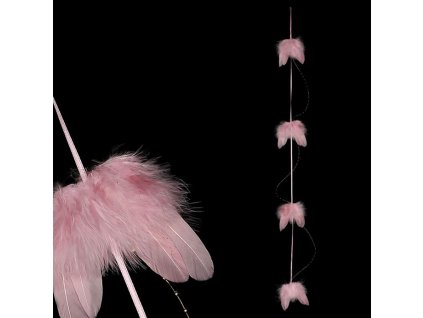 Girlanda s andělskými křídly, růžová barva (Barva Růžová)