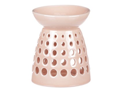 Aromalampa - porcelánová, kulaté otvory, barva meruňková (Barva Oranžová)
