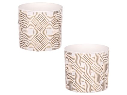 Obal keramický - zlaté vlnky, mix 2 druhů, cena za 1 ks (Barva Zlatá)