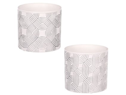 Obal keramický - stříbrné vlnky, mix 2 druhů, cena za 1 ks (Barva Stříbrná)