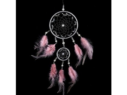 Lapač snů z peří - barva růžová (Barva Růžová)