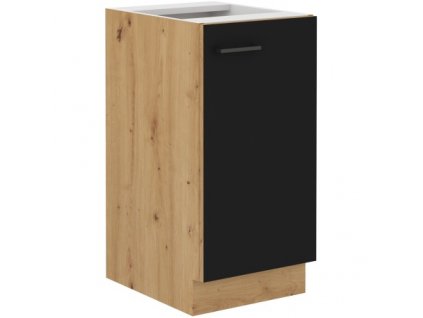 Kuchyňská skříňka Molly 40 D 1F BB černá/dub artisan, 40x82x52 cm, lamino