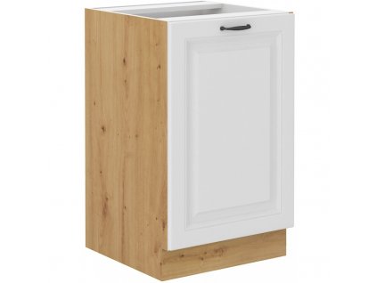 Kuchyňská skříňka Stipe 60 D 1F BB bílá/dub artisan, 60x82x52 cm, MDF