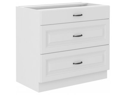 Bílá kuchyňská skříňka Stipe 80 D 3S BB s tichým zavíráním 80x52x82 cm