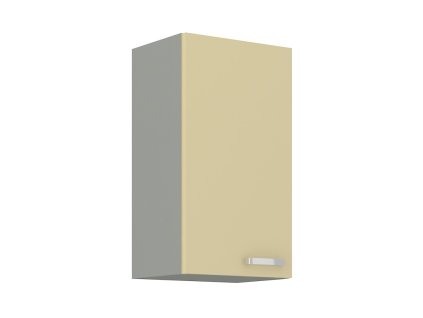 Kuchyňská skříňka Karpo 40 G, krémový lesk/šedá, 2 police, moderní design