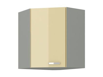Kuchyňská skříňka Karpo 60x60 cm, krémový lesk/šedá, MDF, 2 police