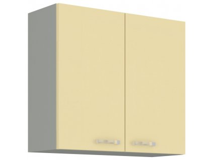 Kuchyňská skříňka Karpo 80 G, krémový lesk/šedá, 80x72x31 cm, moderní design