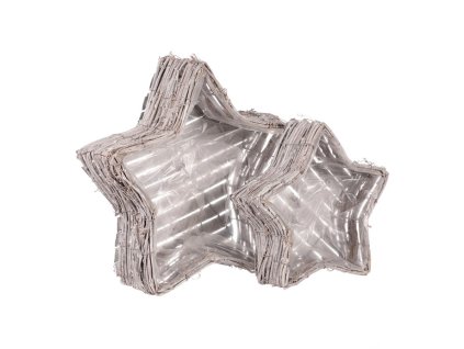 Obal proutěný ve tvaru hvězdy - réva bělená, cena za sadu 2 ks (Barva Šedá)