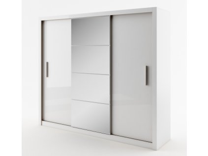 Šatní skříň IDEA 01 bílá zrcadlo 250 cm