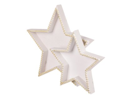 Tác dřevěný - tvar hvězdy, bílý, cena za sadu 2 ks (Barva Bílá)