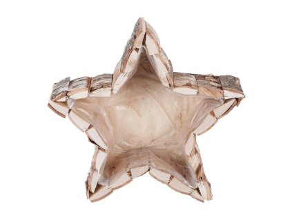 Obal aranžérský - dřevěný, tvar hvězda, barva přírodní (Barva Přírodní)