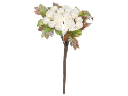 Větvička vánoční ojíněná , umělá dekorace (Barva Bílá)