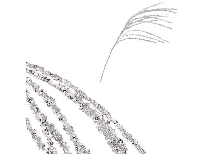 Větev umělá - se třpytkami, barva stříbrná (Barva Stříbrná)