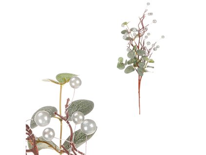 Větev s perlami, petrolejová barva. (Barva Šedá)