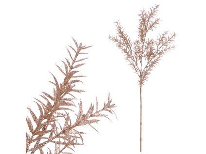 Asparagus - umělá větev, měděná se třpytkami (Barva Měděná)