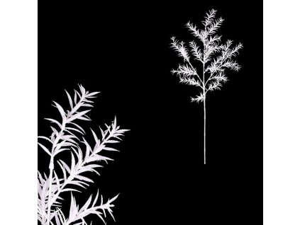 Asparagus - umělá větev, bílá se třpytkami (Barva Bílá)
