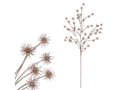 Bodlák - umělá větev, měděná se třpytkami (Barva Měděná)