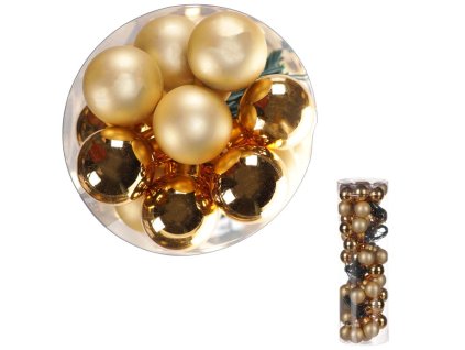 Kulaté skleněné ozdoby - pr. 2 cm, zlaté, cena za balení (48 ks) (Barva Zlatá)