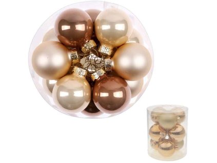 Ozdoby skleněné - pr. 7 cm, karamelovo-krémové, cena za balení (9 ks) (Barva Měděná)