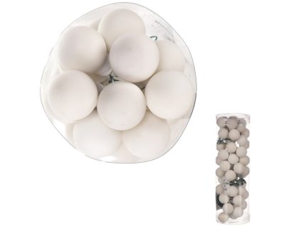 Ozdoby skleněné - barva bílá, pr. 2 cm, cena za balení (48ks) (Barva Bílá)