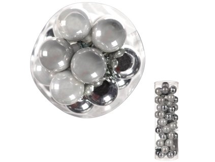 Ozdoby skleněné - pr. 2 cm, barva šedá, cena za balení (48 ks) (Barva Šedá)