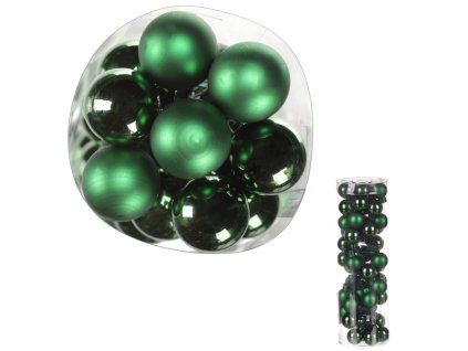 Kulaté skleněné ozdoby - pr. 2 cm, zelené, cena za balení (48 ks) (Barva Zelená)