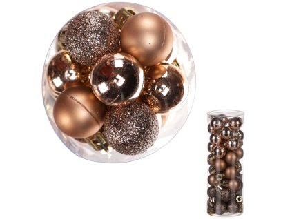 Ozdoby plastové - hnědý mix, pr. 2 cm, cena za balení (40 ks) (Barva Hnědá)