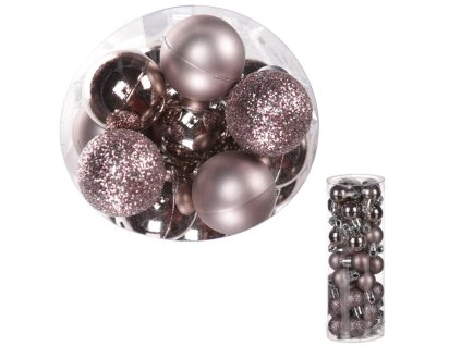 Ozdoby plastové - růžový mix, pr. 2 cm, cena za balení (40 ks) (Barva Růžová)