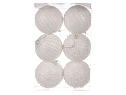 Koule na stromek, polystyren, cena za 1 ks. Mix 2 druhů. (Barva Bílá)