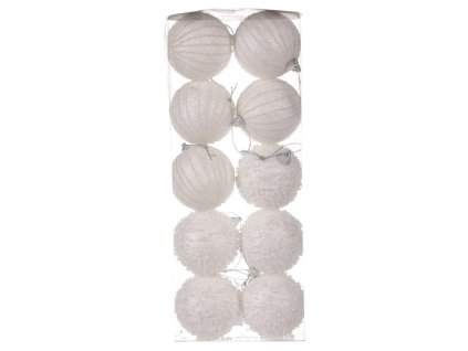 Koule na stromek, polystyren, cena za 1 ks. Mix 2 druhů. (Barva Bílá)