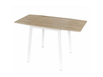 Jídelní stůl, MDF foliovaná / kov, dub sonoma / bílá, 60-120x60 cm, MAURO
