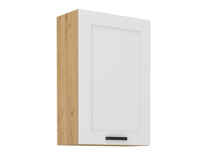 Moderní bílá horní skříňka LULA 60 G-90 1F s dub artisan detailem