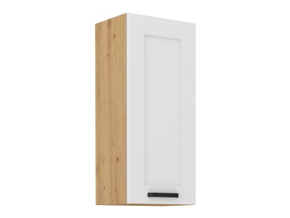 Moderní horní skříňka LULA 40 G-90 1F, bílá s dub artisan, 40x31x90 cm