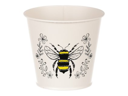 Obal kovový - motiv včelky, barva krémová (Barva Krémová)