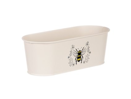 Truhlík kovový - motiv včelky, barva krémová (Barva Krémová)