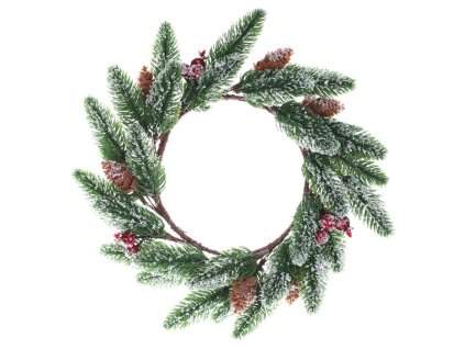 Věnec smrkový, s červenými bobulemi. (Barva Zelená)