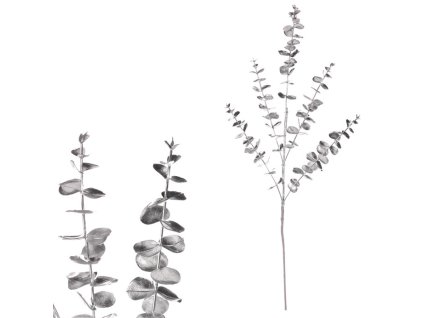 Eukalyptus - umělá větev, barva stříbrná (Barva Stříbrná)