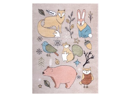 Dětský kusový koberec Fun Forester beige (Rozměry koberců 80x150)
