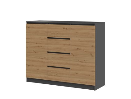 Komoda Malvína 2D4S 120 antracit/dub artisan