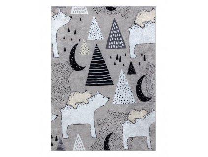 Dětský kusový koberec Junior 51974.802 Bears grey (Rozměry koberců 80x150)