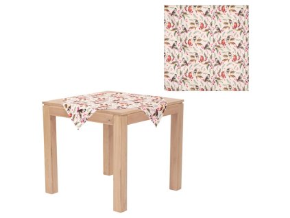 Ubrus s vánočním motivem - ptáčkové, 80x80 cm,100 % polyester. (Barva Vícebarevná)