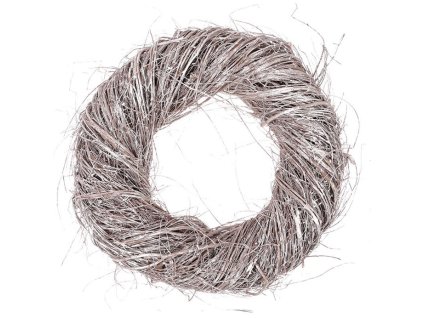 Věnec z proutí - pr. 40 cm, barva šedo-bílá (Barva Šedá)