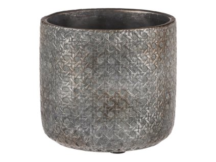 Obal na květiny - betonový, tmavě šedý (Barva Šedá)