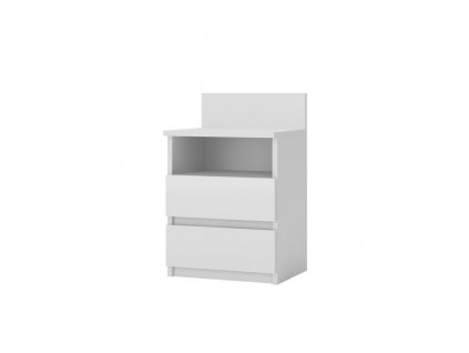 Moderní bílý noční stolek Malvína M1 s úložným prostorem 59x40x32 cm