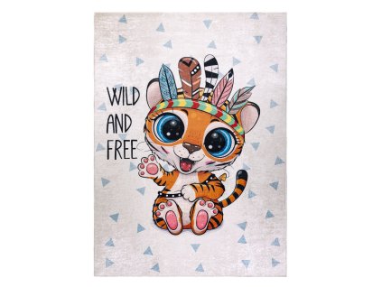 Dětský kusový koberec Bambino 1960 Tiger indian white (Rozměry koberců 140x190)