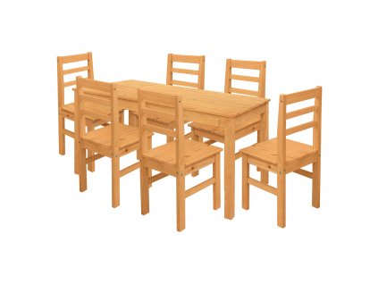 Jídelní stůl 11164V + 6 židlí 1221V TORINO vosk
