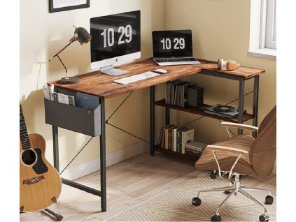 Rohový psací stůl CTIRAD s kapsou artisan/černá